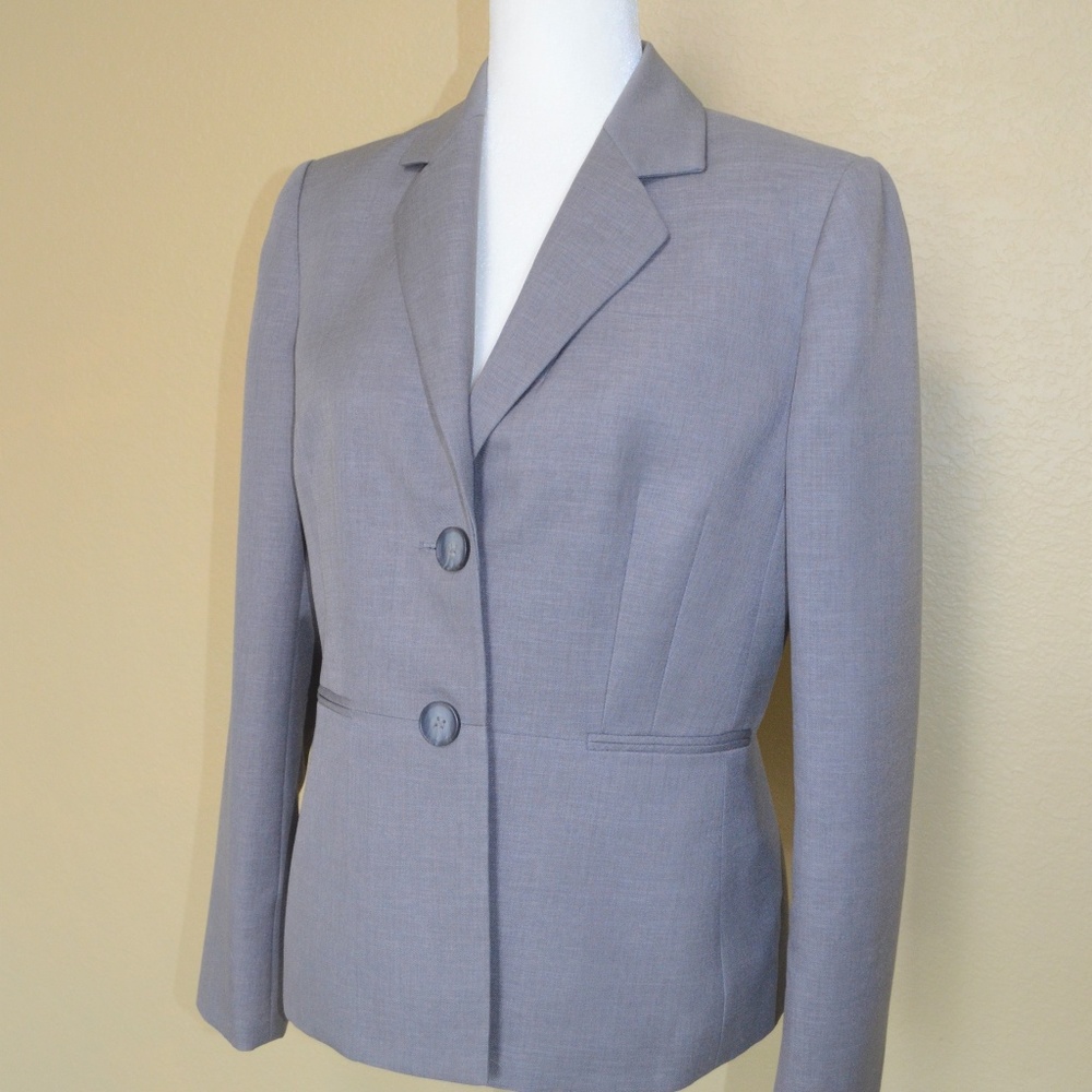 Kasper Grey Two-Button Blazer - Size 8